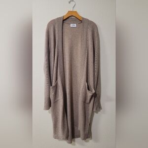27 Miles Malibu Cashmere Button Side Duster Sweater Coat Cardigan Oatmeal L